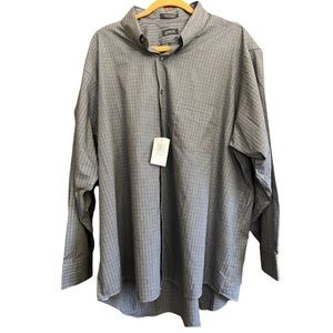 Arrow gray/Tan plaid Button down Dress Shirt long sleeve SZ XXL